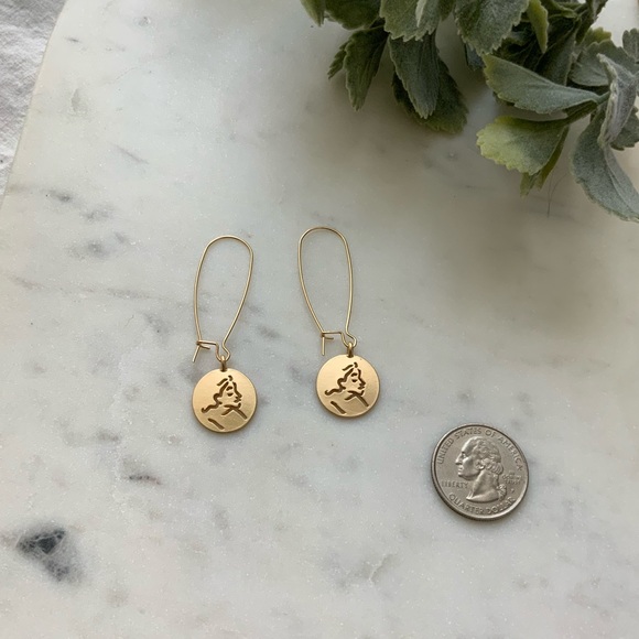 The Myra - Silhouette Round Drop Earrings - Picture 5 of 7